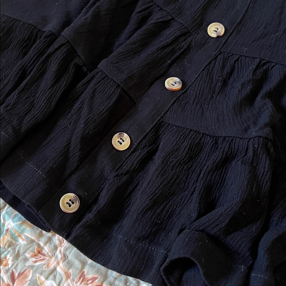 Final Touch Black Button-Front Mini Rayon Skirt M… - image 2